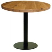 Forza Round Table Base with Character Oak Table Top