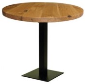 Forza Square Table Base with Character Oak Table Top