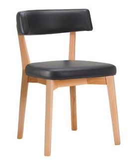 Tampa Side Chairs Natural frame black upholstery