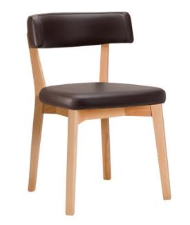 Tampa Side Chairs Natural frame brown upholstery