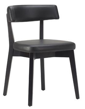 Tampa Side chair black frame black faux leather