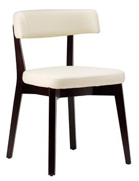 Tampa Side chair wenge frame ivory faux leather