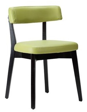Tampa Side chair wenge frame lime green faux leather