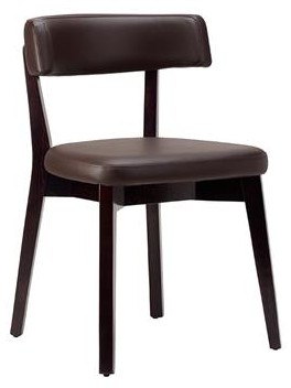 Tampa Side chair wenge frame dark brown faux leather