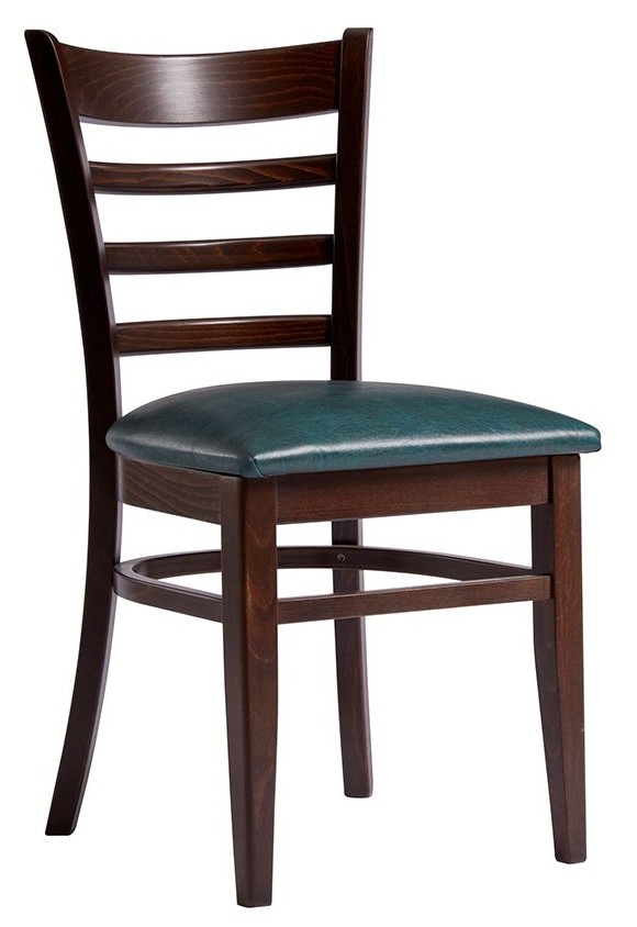 Texas Side Chair Walnut with teal seat