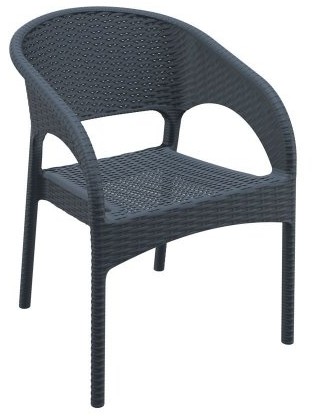 Lisbon Dark Gray Rattan Armchair